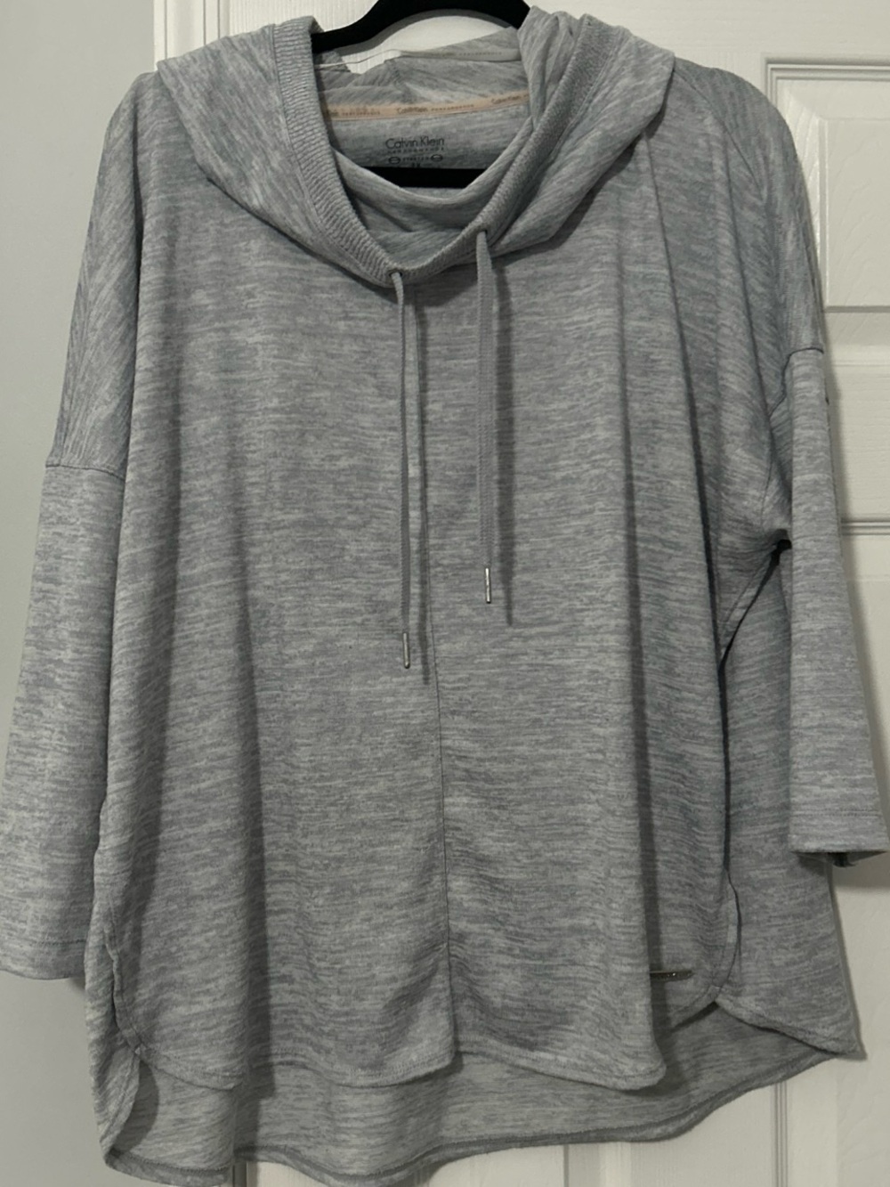 Calvin Klein Heather Gray Cowl Neck Pullover Sweater